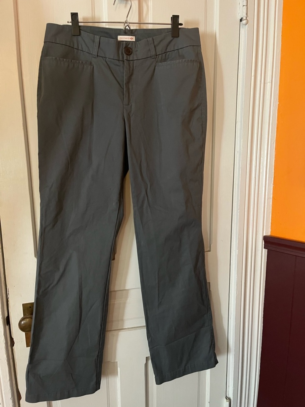 Dockers Charcoal Wide Leg Chino Pants